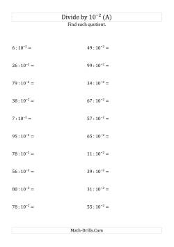 Dividing Whole Numbers by 10<sup>-2</sup>