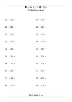 Dividing Whole Numbers by 1.000