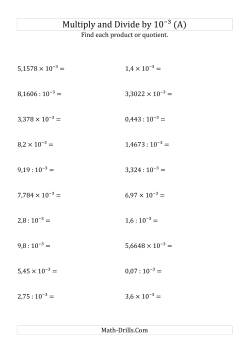 Multiplying and Dividing Decimals by 10<sup>-3</sup>