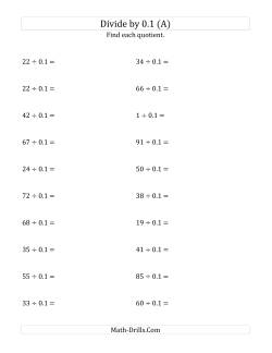 Dividing Whole Numbers by 0.1