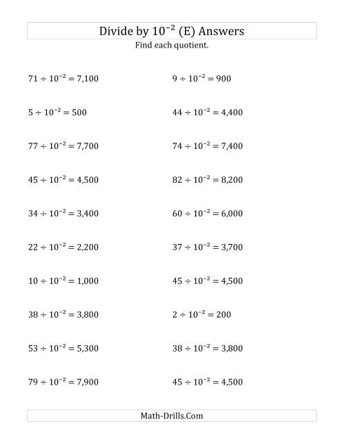 dividing whole numbers by 10 2 e