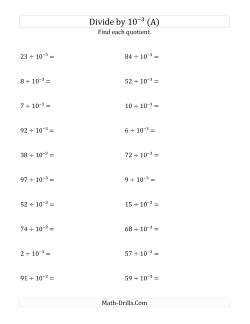 Dividing Whole Numbers by 10<sup>-3</sup>