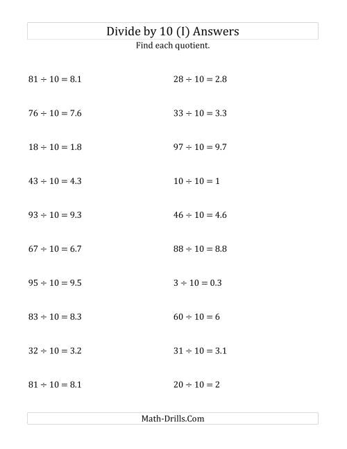 dividing whole numbers by 10 i