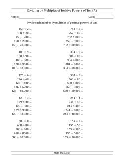 Learning to Divide Numbers (Quotients Range 10 to 99) by Multiples of Positive Powers of Ten in Standard Form