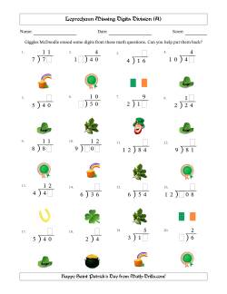 Leprechaun Missing Digits Division (Easier Version)