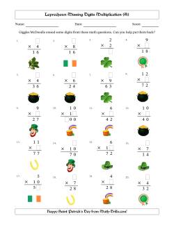 Leprechaun Missing Digits Multiplication (Easier Version)