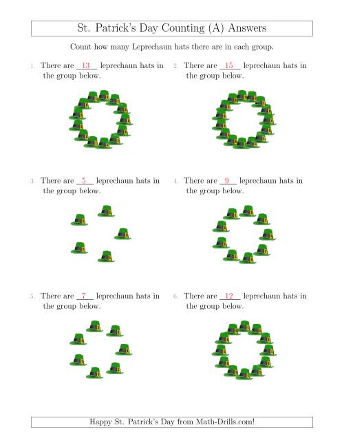 The Counting Leprechaun Hats in Circular Arrangements (A) Math Worksheet Page 2