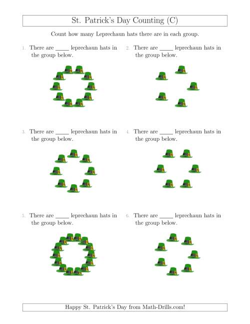 The Counting Leprechaun Hats in Circular Arrangements (C) Math Worksheet