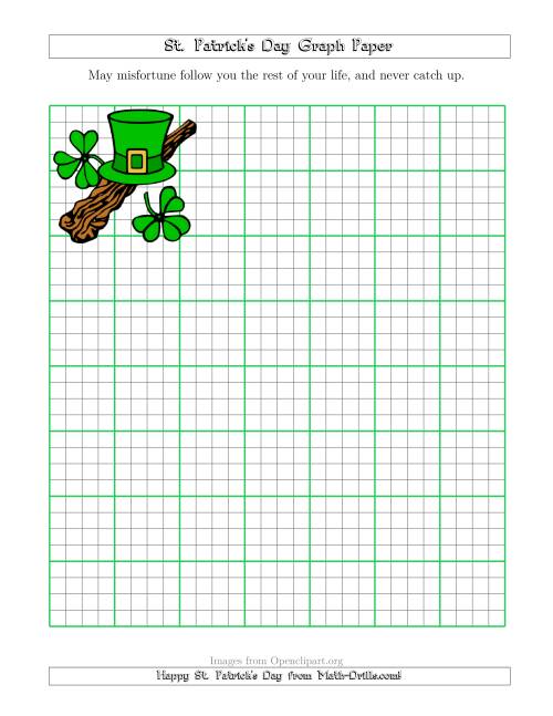 The St. Patrick's Day Graph Paper 1/4 Inch with a Shillelagh Theme Math Worksheet
