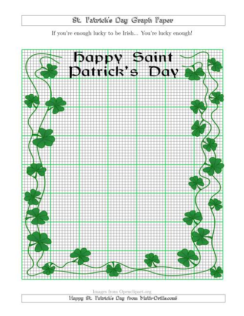 The St. Patrick's Day Graph Paper 10 Lines per Inch with a Fancy Border Math Worksheet