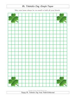 St. Patrick's Day Graph Paper 1 cm with a Clover Theme