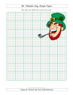 St. Patrick's Day Graph Paper 2.5/0.5 cm with a Leprechaun Theme