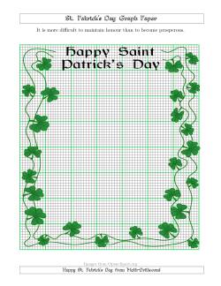 St. Patrick's Day Graph Paper 2.5/0.25 cm with a Fancy Border