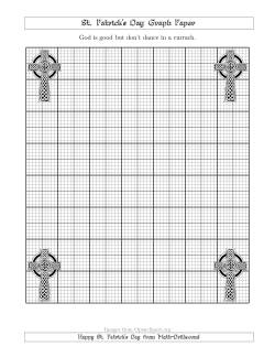 St. Patrick's Day Graph Paper Metric 3 Line with a Celtic Cross Theme