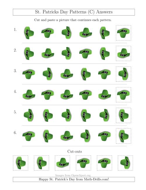 The St. Patrick's Day Picture Patterns with Rotation Attribute Only (C) Math Worksheet Page 2