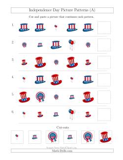 Independence Day Picture Patterns with Shape and Size Attributes