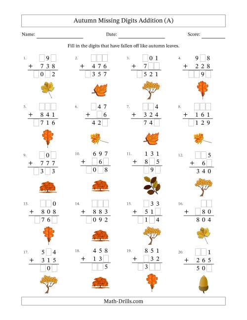 Autumn Math Worksheets Math Drills News And Updates