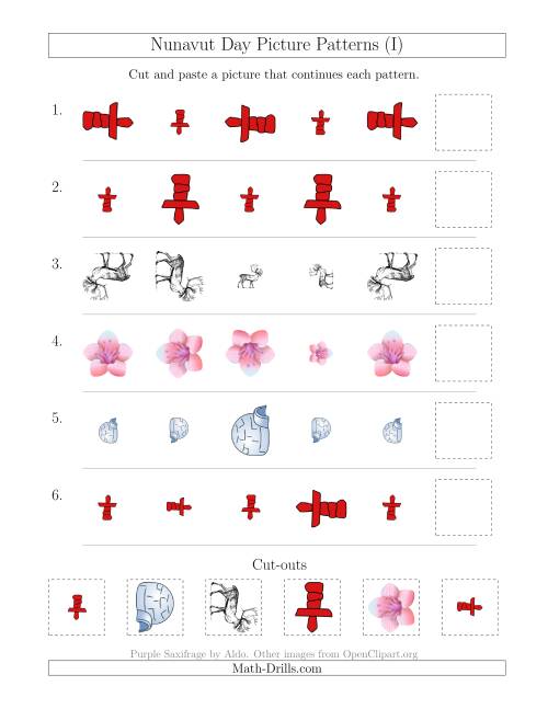 The Nunavut Day Picture Patterns with Size and Rotation Attributes (I) Math Worksheet