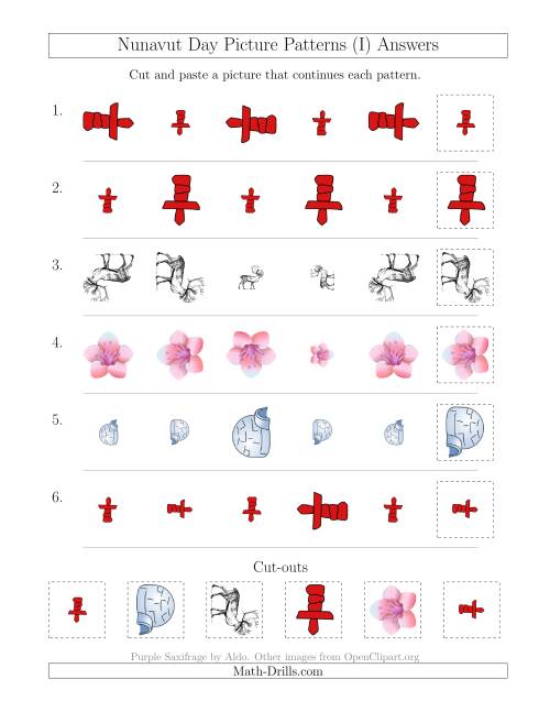 The Nunavut Day Picture Patterns with Size and Rotation Attributes (I) Math Worksheet Page 2