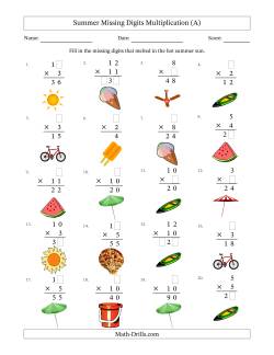 Summer Missing Digits Multiplication (Easier Version)