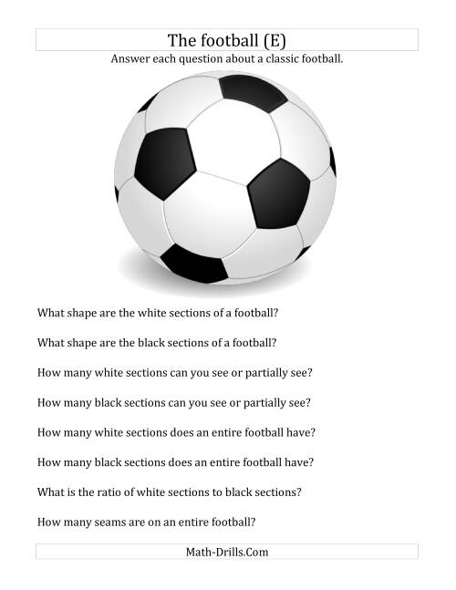The World Cup Math -- The Football Math Worksheet