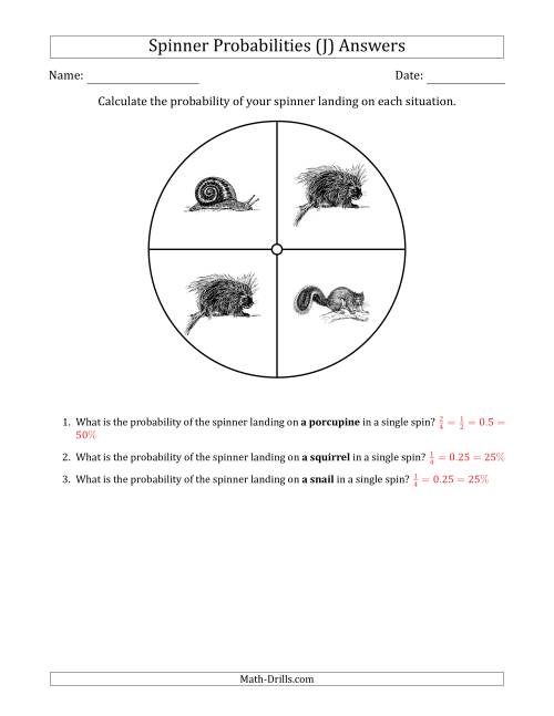 The Non-Numerical Spinners with Pictures (4 Sections) (J) Math Worksheet Page 2