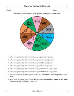 Non-Numerical Spinners with Colors/Letters/Pictures (10 Sections)