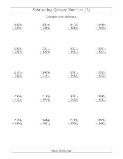 Subtracting Quinary Numbers (Base 5)