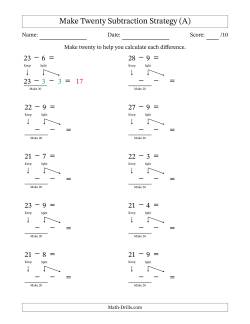 Make Twenty Subtraction Strategy