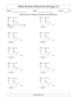 Make Seventy Subtraction Strategy