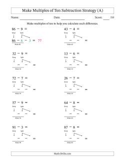 Make Multiples of Ten Subtraction Strategy