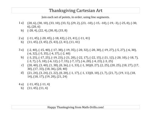 The Cartesian Art Thanksgiving Mayflower (D) Math Worksheet Page 2