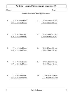 Adding Hours, Minutes and Seconds (Long Format)