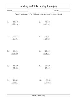 time and clock worksheets