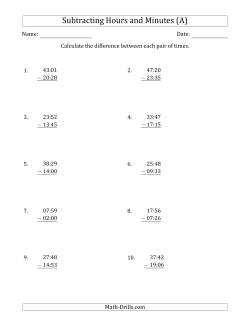 Subtracting Hours and Minutes (Compact Format)