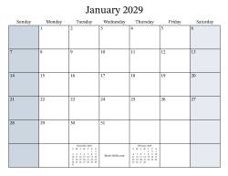 Fillable 2029 Monthly Calendar