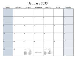 Fillable 2033 Monthly Calendar