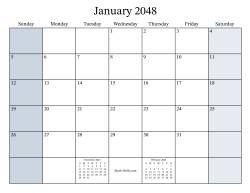 Fillable 2048 Monthly Calendar