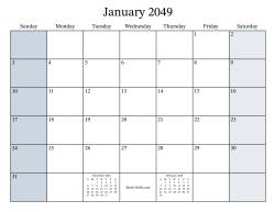 Fillable 2049 Monthly Calendar