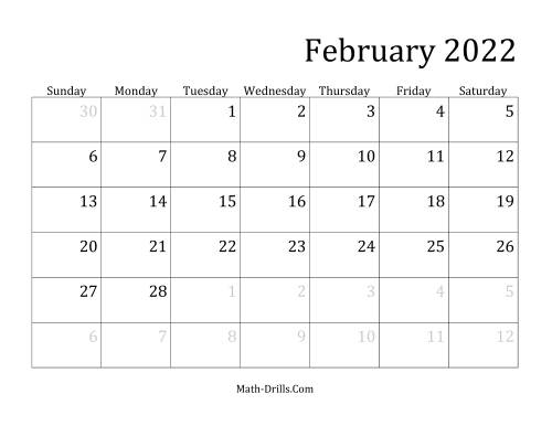 The 2022 Monthly Calendar Math Worksheet Page 2
