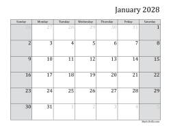 2028 Monthly Calendar