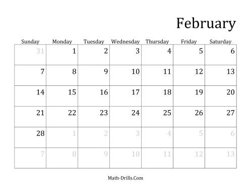 The Monthly General Year Calendar with January 1 on Friday Math Worksheet Page 2