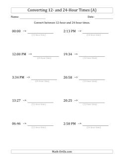 clocks homework sheet