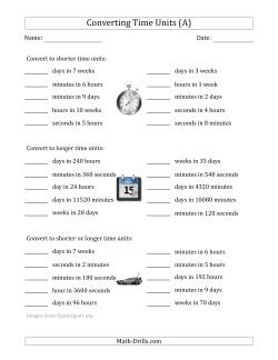 time and clock worksheets