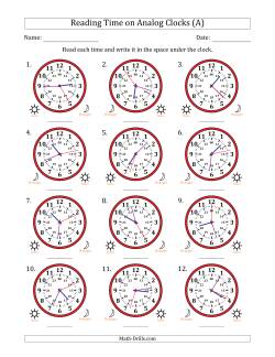 time and clock worksheets