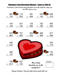 Chocolates Mystery Three-Digit Plus Three-Digit Addition