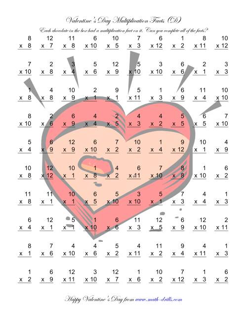  Multiplication Facts To 144 D 