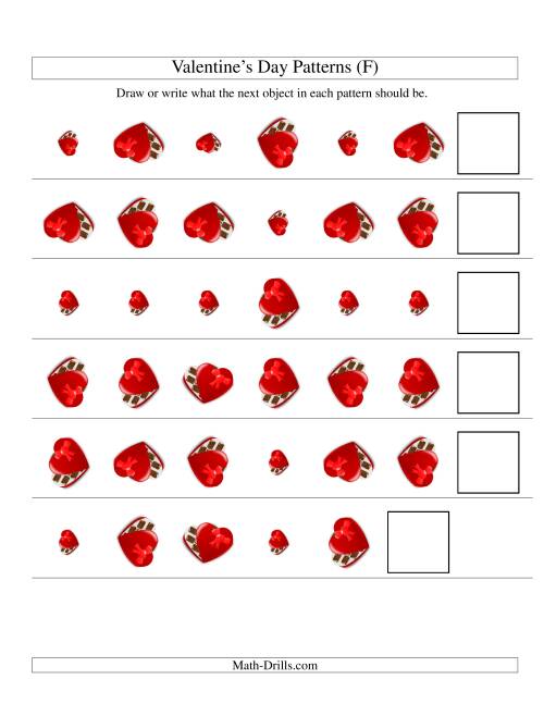 The Two-Attribute Patterns (Size and Rotation) Featuring Chocolates (F) Math Worksheet