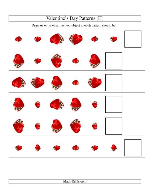 The Two-Attribute Patterns (Size and Rotation) Featuring Chocolates (H) Math Worksheet
