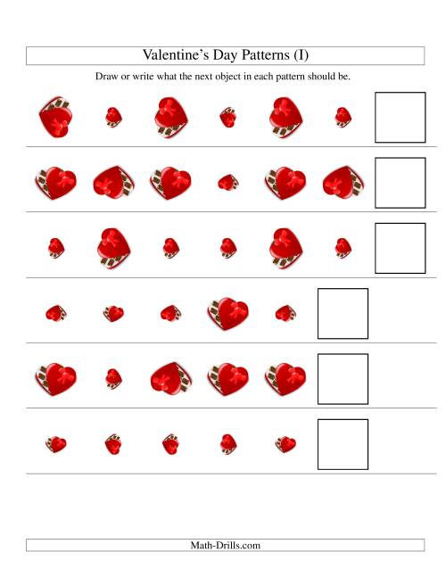The Two-Attribute Patterns (Size and Rotation) Featuring Chocolates (I) Math Worksheet
